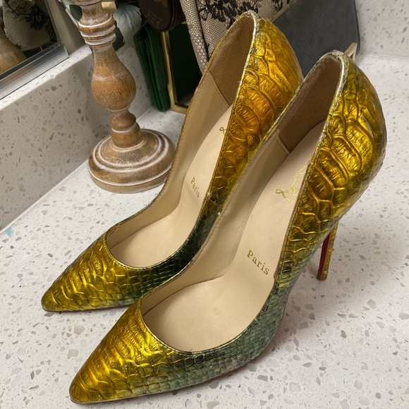 Christian Louboutin Iridescent Reptile Print So Kate Heel Size 41 - Picture 6 of 13